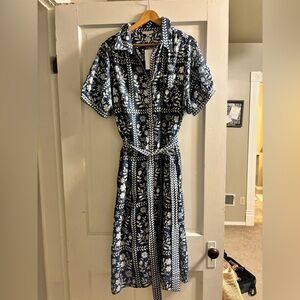 Baltic Born blue and white Karla dress XL NWT